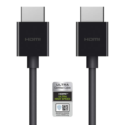 Belkin Premium ülikiire HDMI 2.1 kaabel, 4K/Dolby Vision HDR, optimaalne vaatamine Apple TV-st, 2,2 m – must