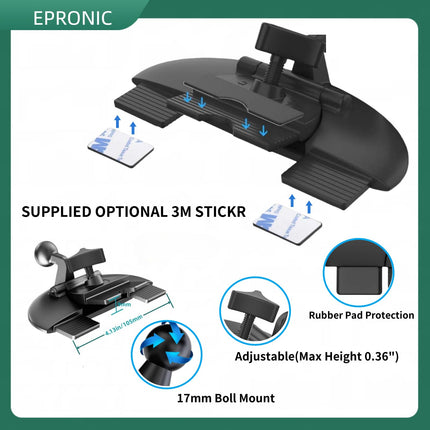 Epronic CD-pesa 17 mm kuuladapter GPS-kinnitusele Carplay ekraanile, 4 nupuga lukk, ühildub 7/10,26-tollise kaasaskantava monitori, autoraadio ja autostereo GPS-iga