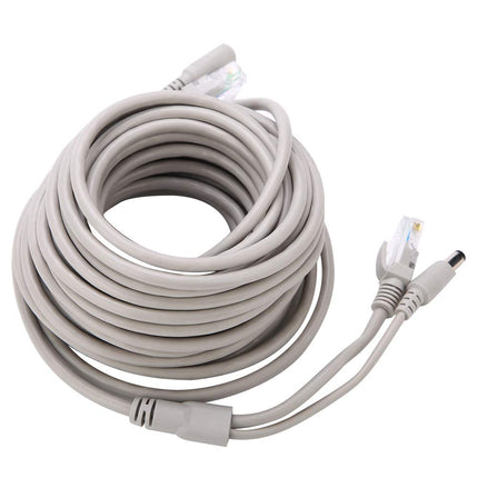 5M/10M/15M/20M CCTV Cable, AHD Video Power Cable for CCTV Security Camera Surveillance System, Cat Cable for IP Cameras NVR System 10 Mbps/100 Mbps (Color White)(10M)