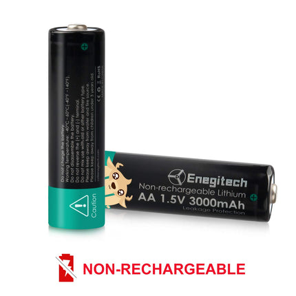 Enegitech liitiumaku AA, 1,5 V 3000 mAh FR6 ühekordsed patareid nutika luku, vingugaasi detektori, juhtmevaba ilmajaama ja välisanduri jaoks (AA 16 tk pakendis)