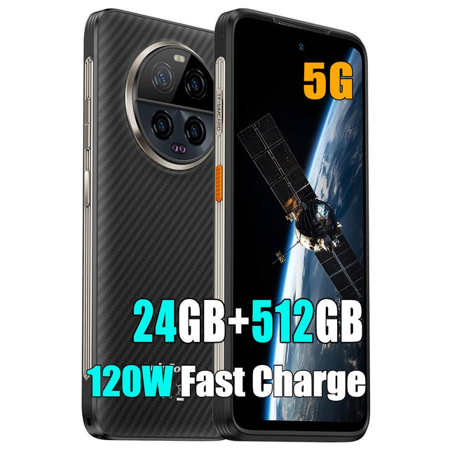 Ulefone 5G Outdoor Mobile Phone without Contract 120W Fast Charging, Ulefone Armor 23 Ultra MTK 8020 24GB+512GB Outdoor Smartphone 5G, 64MP Night Vision Camera, 6.78" FHD+, 5280mAh, Support Satellite Phone