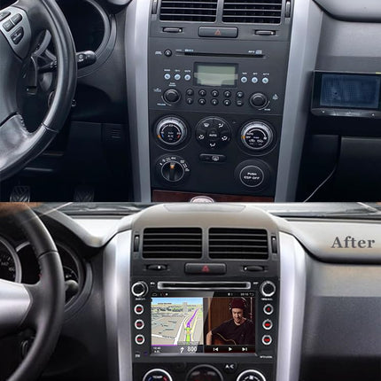 YUNTX Android 14 autoraadio sobib Suzuki Grand Vitarale 2005-2013 - GPS 2 DIN - tahavaatekaameraga - toetab DAB+ / roolijuhtimist / 4G / WiFi / Bluetooth / Mirrorlink / Carplay