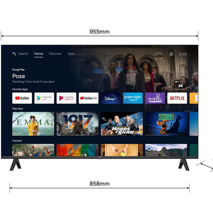 TCL 43L5A, 43-tolline teler, FHD, HDR nutiteler, mis toetab Android TV-d (lasterežiim, Dolby Audio, ühildub Google Assistantiga)