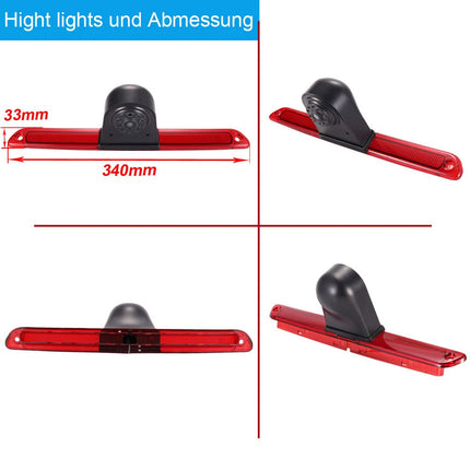 Waterproof parking camera brake light rear view camera integrated in 3rd brake light camera with 4.3" LCD monitor for van roof camera Mercedes Sprinter W906/Crafter Caravelle