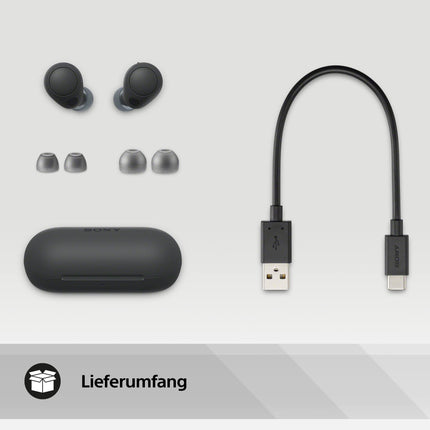 Sony WF-C700N juhtmevabad Bluetooth-mürasummutavad kõrvaklapid (väikesed ja kerged kõrvaklapid Bluetooth-mitmepunktilise ühendusega, IPX4, kuni 20-tunnine aku tööiga, kiirlaadimine, iOS ja Android) mustad