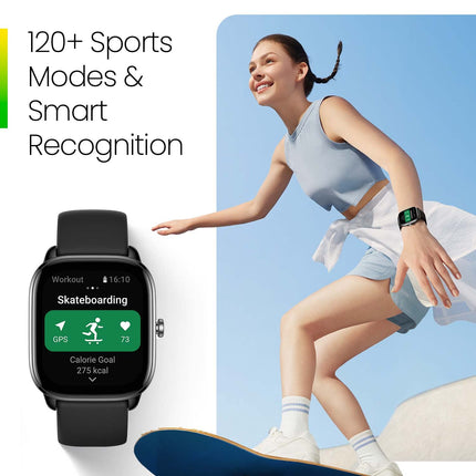Amazfit GTS 4 Mini Smartwatch with Built-in 24-Hour Heart Rate and Blood Oxygen Monitoring by Alexa, 5 Satellite Tracking Systems, 120+ Sports Modes, 5 ATM Fitness Tracker