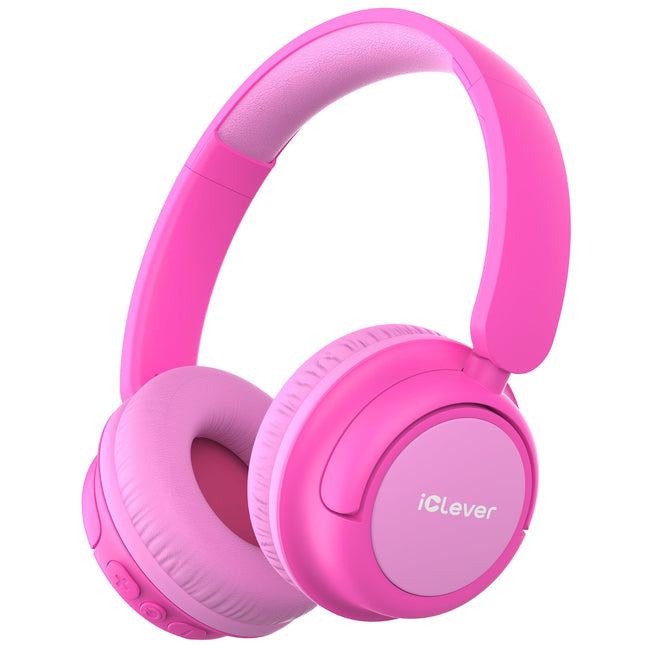 iClever Bluetooth kõrvaklapid lastele, 60-tunnine aku tööiga, helitugevuse piirang 74/85 dBA, stereoheli, Type-C, Bluetooth 5.4, juhtmevabad laste kõrvaklapid mikrofoniga tahvelarvuti/reisimiseks
