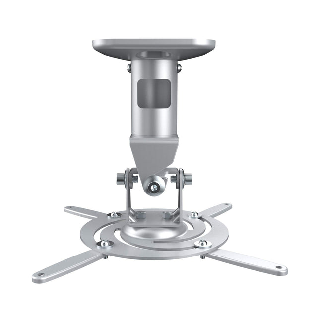 PureMounts Spider-Plus projektori laekinnitus, kallutatav 25°, pööratav, kaugus laest: 225 mm, maksimaalne kandevõime 15 kg, aukude vahe 180-310 mm, hõbedane