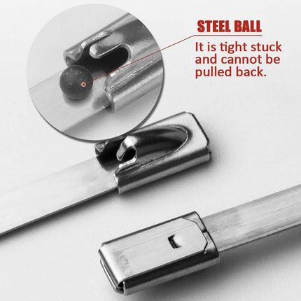 MgcTolBox Stainless Steel Cable Ties Long 800x7.9mm, Metal Cable Ties | 20 Pieces
