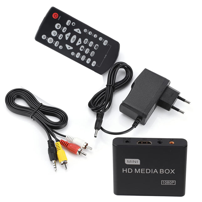 ciciglow videomeediapleier, Full HD meediapleier USB lugemisfunktsiooniga, mobiilne kõvaketas, SD-kaardi tugi HDMI/YUV/AV väljund 5V toiteallikas juurdepääsuks