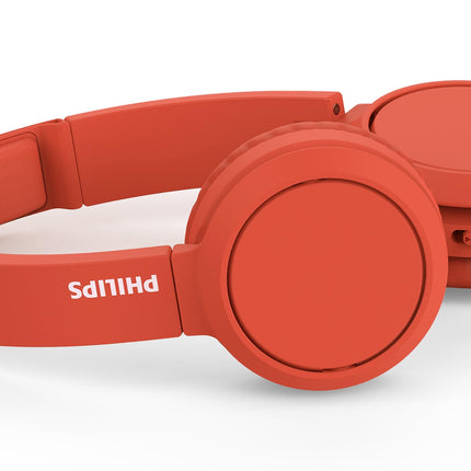 PHILIPS Audio TAH4205RD/00 kõrvaklapid bassivõimendi nupuga (Bluetooth, 29 tundi mänguaega, kiirlaadimine, müraisolatsioon, kokkupandav), punased