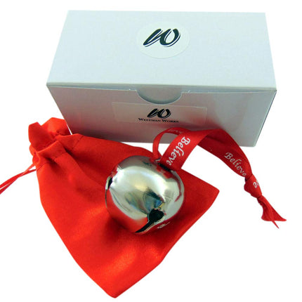 Westmon Works Faith Bell in Grey for Christmas Tree on Ribbon with Bag