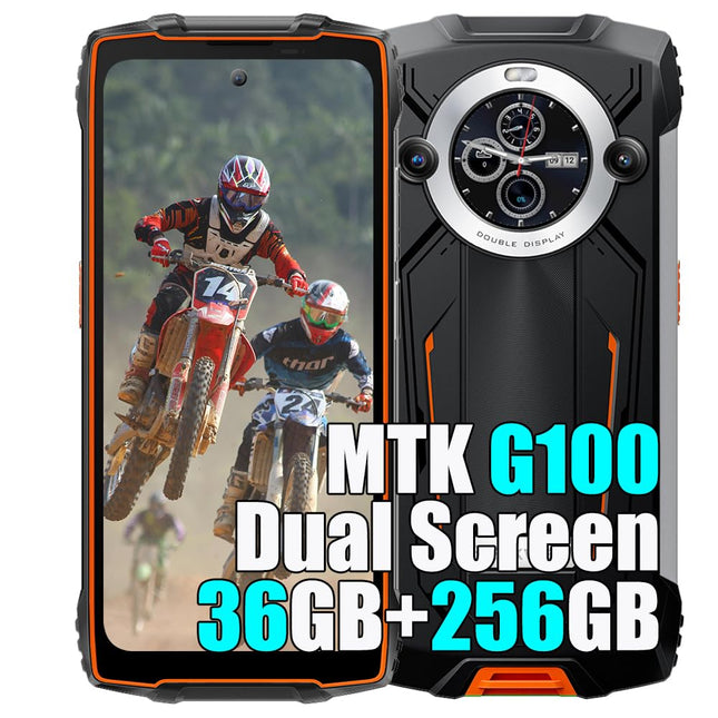 Blackview BV8200 36GB+256GB Outdoor Smartphone Unlocked 2025, MTK G100 Android 14 Mobile Phone, 6.5" &amp; 1.3" FHD+ Dual Screen, 8800mAh, 50MP, Outdoor Smartphone Waterproof IP68, 4G LTE, NFC, OTG (Orange)