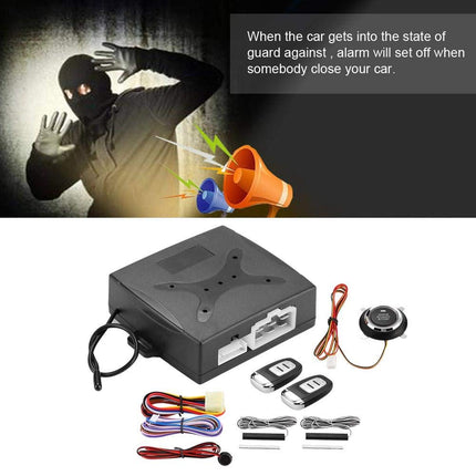 Qiilu Car Alarm Security System, Universal Car Alarm System Engine Ignition, Keyless Entry Push Button Remote Starter