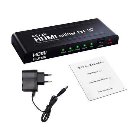 Ozvavzk 4K HDMI jaotur 1 sisend 4 väljundit samaaegne HDMI jaotur 4 monitori peegel-HDMI jaotur 1 sisend 4 väljundit toetab 4K UHD HDCP1.4 3D 1080P Full HD ühilduvust (jaotur 1 sisend 4 väljundit)
