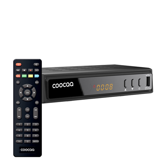 COOCAA - Digitaalne HD-kaabelvastuvõtja HDC2530 - Televiisori vastuvõtja Full HD televisioonile - ekraaniga - Dolby Audio - HDMI-kaabliga - USB- ja SCART-pordid - Kasutajasõbralik menüü - must