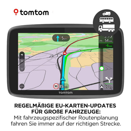 TomTom Truck Navigation Device GO Professional 520 (5-inch, points of interest and routes for trucks, traffic jam avoidance with TomTom Traffic, European map updates, updates via Wi-Fi, high-quality mount)