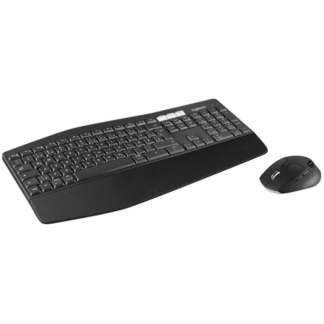 Logitech MK850 Performance juhtmevaba klaviatuuri ja hiire kombinatsioon, Bluetooth, 2,4 GHz ühendus USB-vastuvõtja kaudu, aku tööiga 24–36 kuud, randmetugi, saksa QWERTZ-paigutus, must