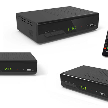 Vantage VT-92 T-HD vastuvõtja (DVB T2, HEVC, ekraan, USB, HDMI, SCART, meediapleier) must