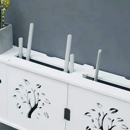 MNBVH seinale kinnitatav ruuter, valge, WLAN-ruuteri hoiukarp, TV-dekooder, hoiukarp, ruuteri hoiukarp, puit, plastik