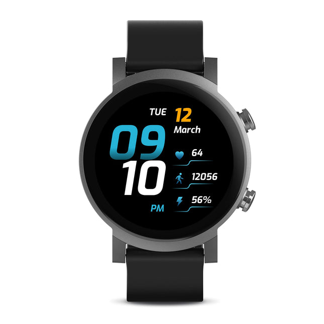 Ticwatch E3 nutikell meestele Wear OS by Google koos Qualcomm Snapdragoniga Wear 4100+ kahesüsteemne platvorm Google Pay GPS Pulsisageduse jälgimine Stressijuhtimine iOS-i ja Androidiga ühilduv