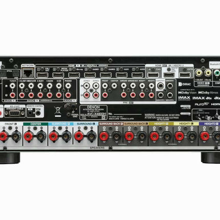 Denon AVC-X4800H 9.4-kanaliga AV-ressiiver, võimendi Auro-3D, Dolby Atmos, DTS:X, 6" 8K sisendid ja 3 väljundit, Bluetooth, Airplay 2, HEOS Multiroom, Alexa ühilduv, must