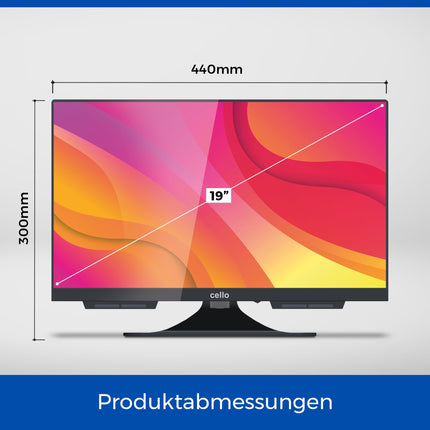 Cello C1924WSH 19-tolline raamita nutiteler, kolmekordne tuuner (DVB-C/-S2/-T2), Bluetooth, ülikiire WebOS LG-lt, Pitch Perfect kõlar, Disney+, Netflix Prime [2024]