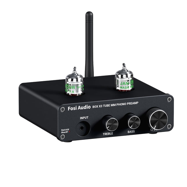 Fosi Audio Box X3 5725W lamp-fono-eelvõimendi, plaadimängija eelvõimendi MM-fonograafile, Bluetooth 5.0 mini-stereo-Hi-Fi eelvõimendi koduseks helisüsteemiks
