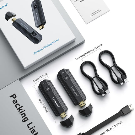 Lemorele 4K HDMI juhtmevaba saatja ja vastuvõtja, 5G HDMI juhtmevaba edastus toetab 8 saatjat 1 vastuvõtjale, HDMI juhtmevaba video ja heli voogesitamiseks sülearvutist/arvutist/kaamerast monitori/projektorisse/telerisse