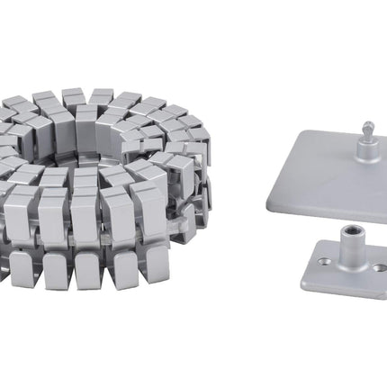 Oskar Lehmann cable guide square Kuba 1 Length: 1254 mm Cable conduit Made in Germany by Silber