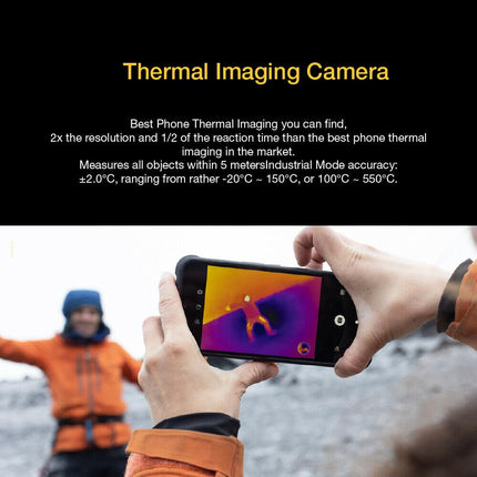 AGM Glory Pro välistingimustes kasutatav 5G mobiiltelefon 256x192 termokaameraga, 8 GB + 256 GB välistingimustes kasutatav nutitelefon ilma lepinguta Qualcomm Snapdragon 480, 20 MP öönägemiskaamera + 48 MP kaamera 6,53" FHD+ 6200 mAh, IP68
