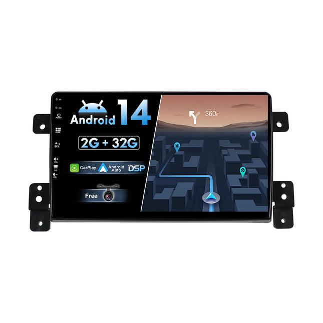 BXLIYER Android 14 IPS autoraadio sobib Suzuki Grand Vitarale (2005-2015) - sisseehitatud CarPlay Android Auto - TASUTA tahavaatekaamera - 2G+32G - 9-tolline 2 DIN-i ekraan - DSP DAB roolil juhtimine 4G kiire käivitus