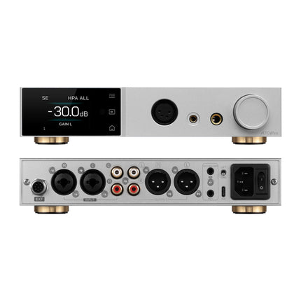 TOPPING A70 Pro 17000mW*2 kõrvaklapivõimendi eelvõimendi, RCA/XLR/TRS/EXT kuni 4.4mm/6.35mm/4-pin XLR tasakaalustatud kõrvaklapivõimendi, XLR/RCA eelvõimendi, 12 trigerit (hõbedane)