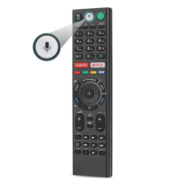 Gvirtue RMF-TX310E RMF-TX220E hääljuhtimisega kaugjuhtimispult Sony teleritele, originaalse kaugjuhtimispuldi asendaja, ühildub Sony 4K nutika Bravia UHD LED LCD HD teleriga mikrofonifunktsiooniga