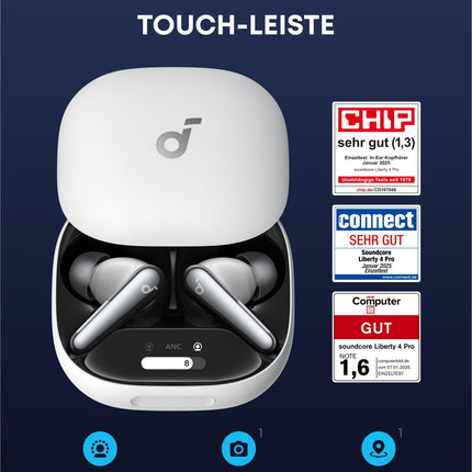 Ankeri Soundcore Liberty 4 Pro, juhtmevabad mürasummutavad kõrvaklapid, 7 anduriga kõrvaklapid, reaalajas ANC, 2x kiirlaadimine, stuudiokvaliteediga Hi-Fi muusika, selged kõned 6 mikrofoni ja tehisintellektiga