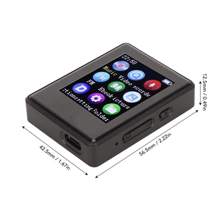 MP3-mängija Bluetooth 5.0-ga, MP4-mängija 1,77-tollise SPI HD-ekraani ja kõlariga, kaasaskantav HiFi MP3-muusikamängija kadudeta heli ja FM-raadioga, e-raamat