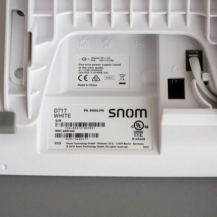 Snom D717 IP-telefon, SIP-lauatelefon (3 isemärgistavat funktsiooniklahvi, kõrglahutusega värviline TFT-ekraan, integreeritud valgussensor, PoE IEEE 802.3af), valge, 00004398