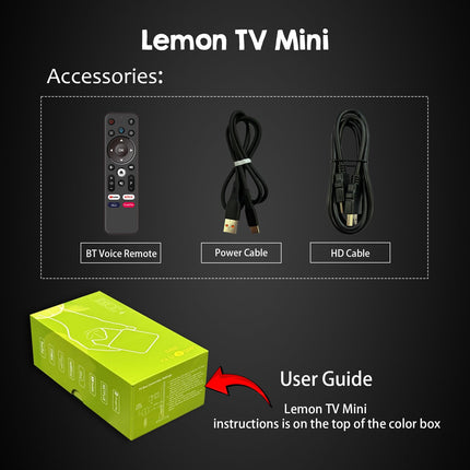 BOXPUT-Lemon TV mini-telekast, Android 12.0 telekast Androidiga, H618 Android-telekast, kahe WiFi-ga telekast Androidile, nutitelekast, 2025. aasta telekast 4k, 2 GB RAM 16 GB ROM, BT hääljuhtimispuldiga