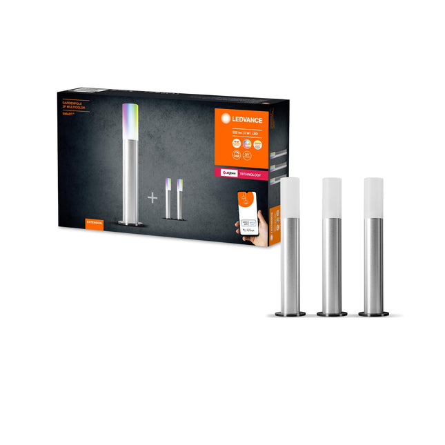 Ledvance nutikas LED-aiavalgusti pikenduskomplekt 3 poolusega, hämardatav valguskett juhtmevaba juhtimisega, Zigbee tehnoloogia, RGB värvijuhtimine, värvitemperatuur 2000–6500 K, 3 W 420 lm jaoks