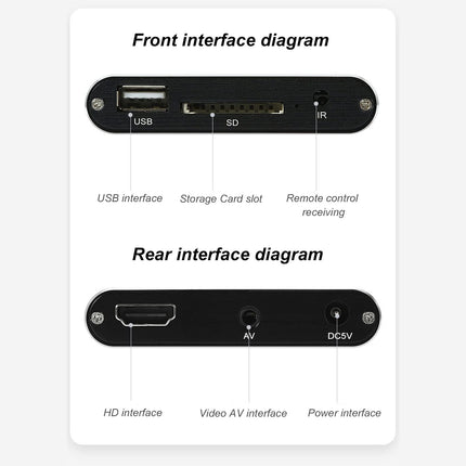 Bewinneri kaasaskantav 4K meediapleier, 1080P HD AV USB HDMI meediapleier kaugjuhtimispuldiga, digitaalne RMVB MKV RM MP4 mängija, toetab kuni 5000G välist kõvaketast