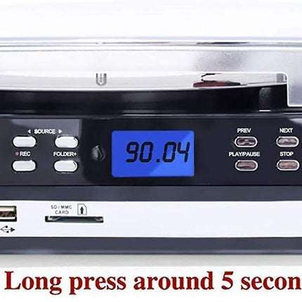 DIGITNOW! Vinil pikap Bluetooth pikap çalar Stereo hoparlörlü, pikap çalar 3 hız kademesi, kaset AM/FM radio vinil, MP3 USB kodlaması