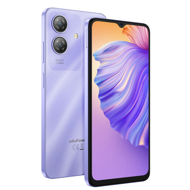 Ulefone Note 21 Android 14 nutitelefon ilma lepinguta, 8 GB RAM + 128 GB ROM, 6,56'' HD+ suur ekraan, 13MP + 8MP, kahe SIM-kaardiga mobiiltelefon, 5000mAh aku, sõrmejälje- ja näotuvastus, GPS, lilla
