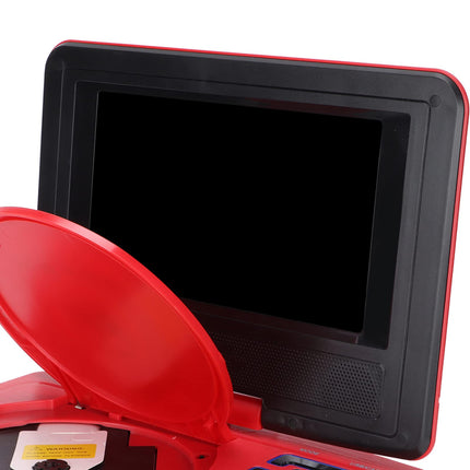 Portable DVD Player, 6.8-inch HD Screen DVD Player, Supports 270-Degree Swivel Mobile DVD Player, U Disk/SD/MMC Cassette, with Remote Control, for Car/Kids/Home (EU Red)