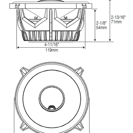 JBL GTO609C - Harman Kardoni kahesuunaline komponentkõlarikomplekt autosse - 270-vatine auto hi-fi kõlarikarp 6 tolli 165 mm 16,5 cm