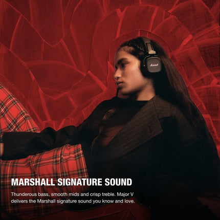 Marshall Major V Bluetooth kõrvaklapid, 100 tundi mänguaega – mustad
