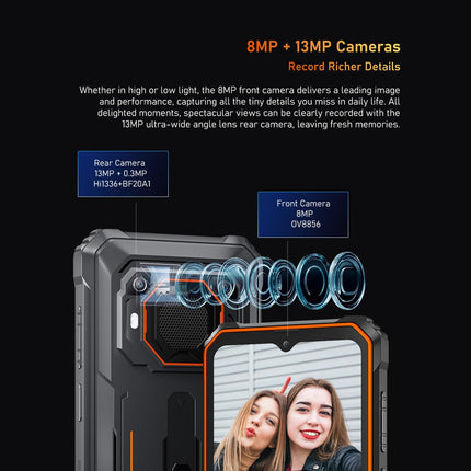 Lepinguvaba õuetelefon Blackview BV6200 PRO, 12GB+128GB (1TB laiendus), 13000mAh aku, 6.56'' HD+, ArcSoft® 13MP+8MP, Android 13 DUAL SIM IP68 MIL-STD-810H veekindel nutitelefon, roheline