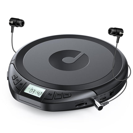 Gueray CD Player Portable CD Player Children Portable CD Player for Car Discman with Headphones LCD Display Support ASP PROG Memory Function Repeat Function Sound Effect