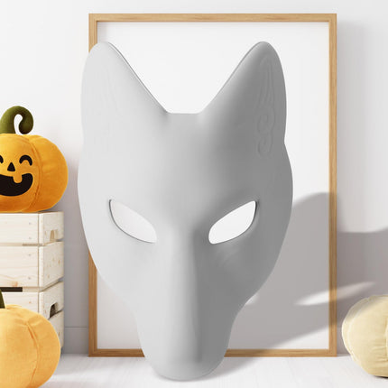 2 tükki rebasemaske isetegemise värvimata loomamaske, valgeid käsitöömaske Halloweeni pidudeks, maskiballideks ja karnevalideks
