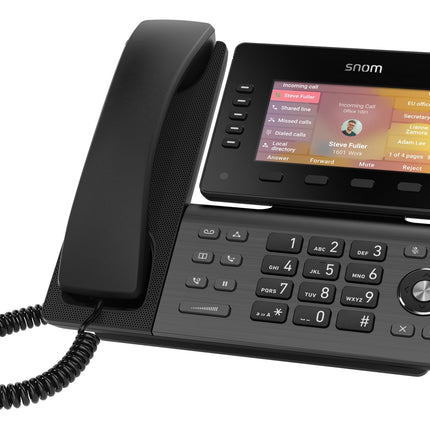 Snom D865 IP-telefon, SIP-lauatelefon, 5-tolline IPS-värviline ekraan 1280 x 720 pikslit, 12 SIP-identiteeti, 10 programmeeritavat funktsiooniklahvi, WiFi NFC, Bluetooth, 3-aastane tootjagarantii, must, 00004536