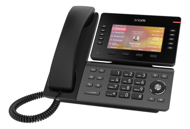 Snom D865 IP-telefon, SIP-lauatelefon, 5-tolline IPS-värviline ekraan 1280 x 720 pikslit, 12 SIP-identiteeti, 10 programmeeritavat funktsiooniklahvi, WiFi NFC, Bluetooth, 3-aastane tootjagarantii, must, 00004536